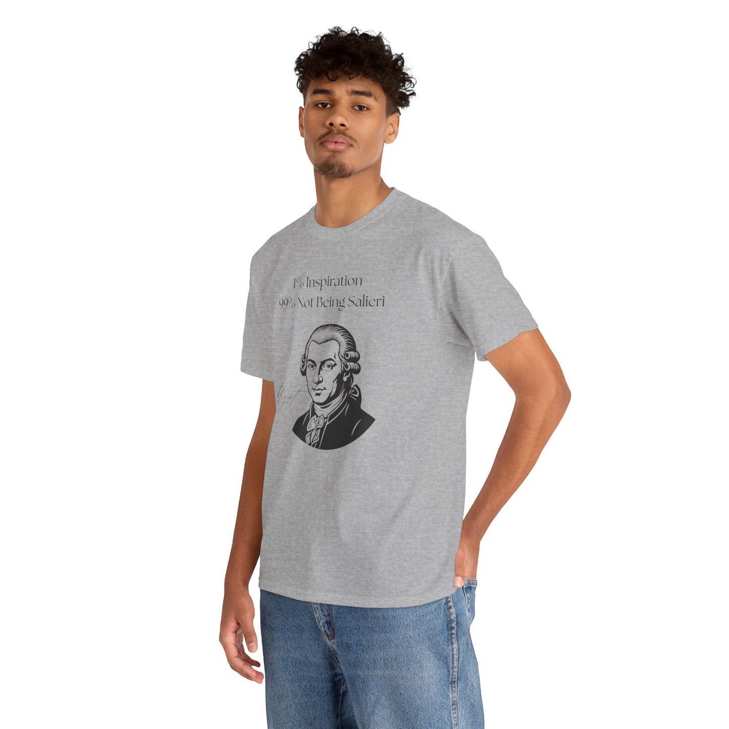 The "1% Inspiration, 99% Not Being Salieri" Mozart Illustration T-Shirt