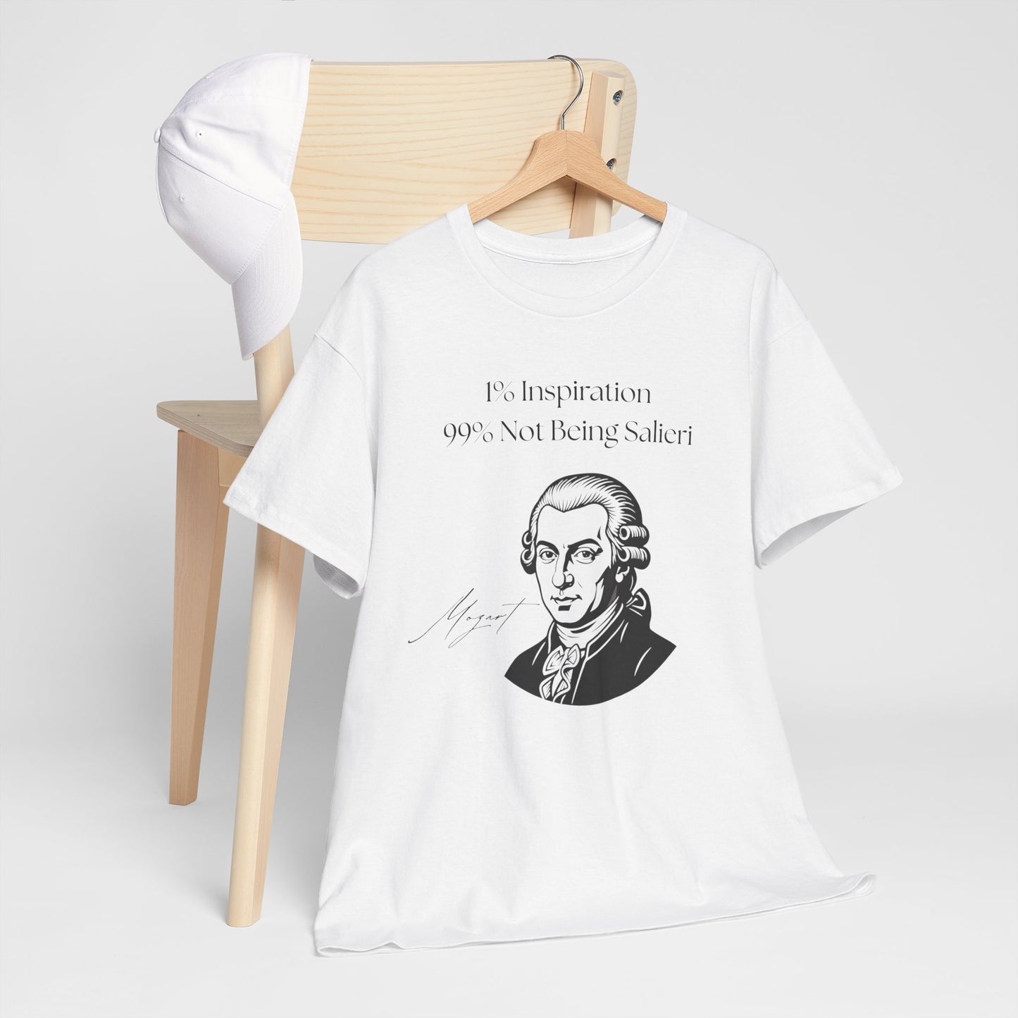 The "1% Inspiration, 99% Not Being Salieri" Mozart Illustration T-Shirt