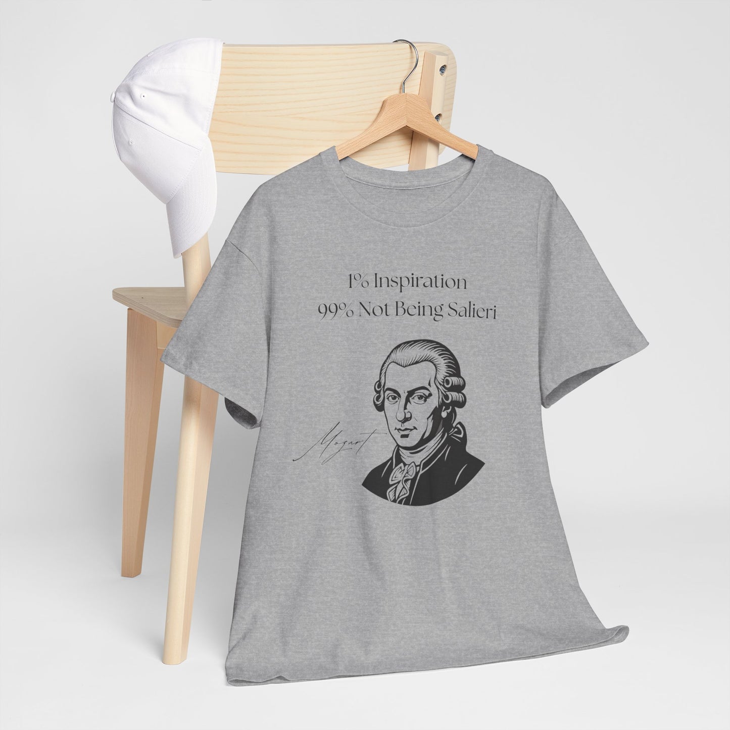 The "1% Inspiration, 99% Not Being Salieri" Mozart Illustration T-Shirt