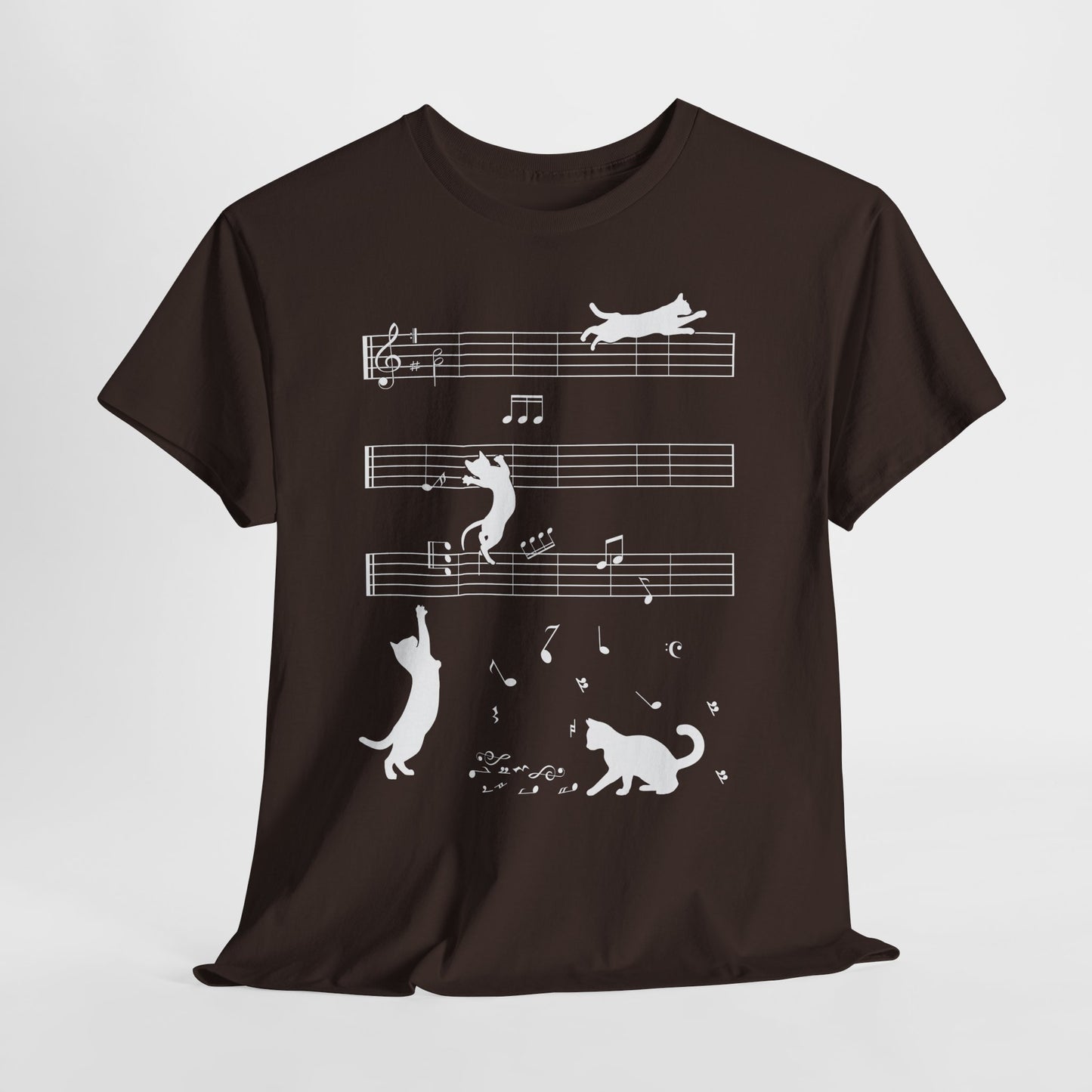 The Musical Cat & Notes T-Shirt