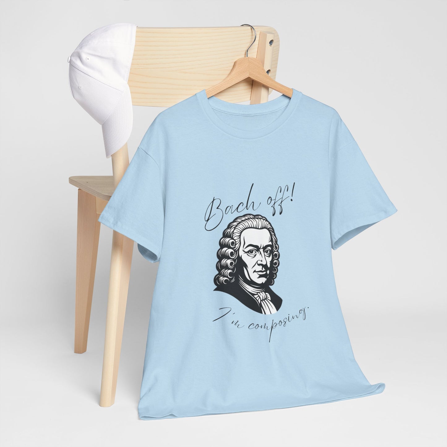 Bach Portrait Tee "Bach off! I'm composing" Classical Music Humor T‑Shirt