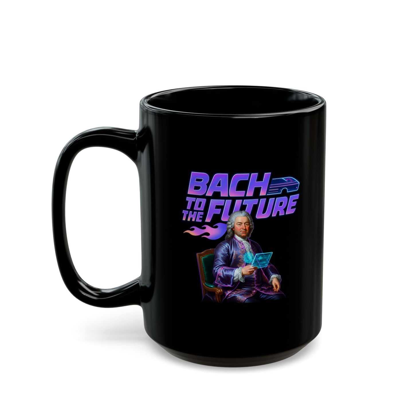 The "Bach to the Future" Black Mug