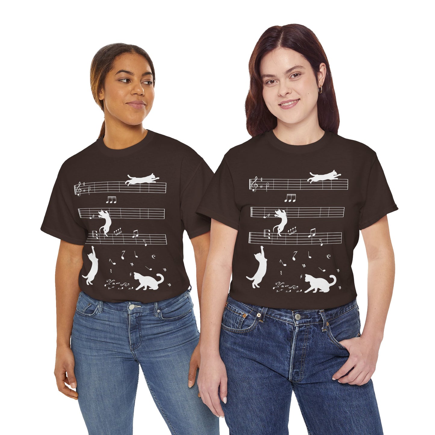 The Musical Cat & Notes T-Shirt