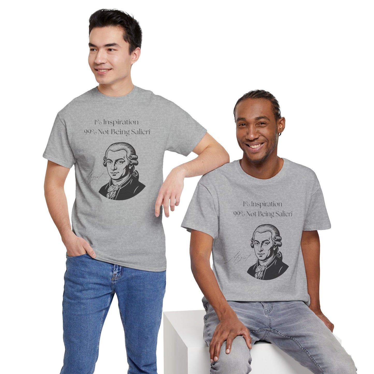The "1% Inspiration, 99% Not Being Salieri" Mozart Illustration T-Shirt