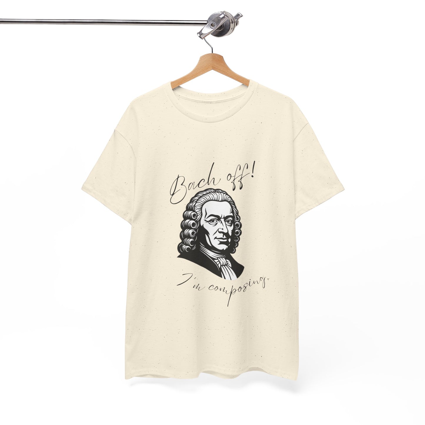 Bach Portrait Tee "Bach off! I'm composing" Classical Music Humor T‑Shirt