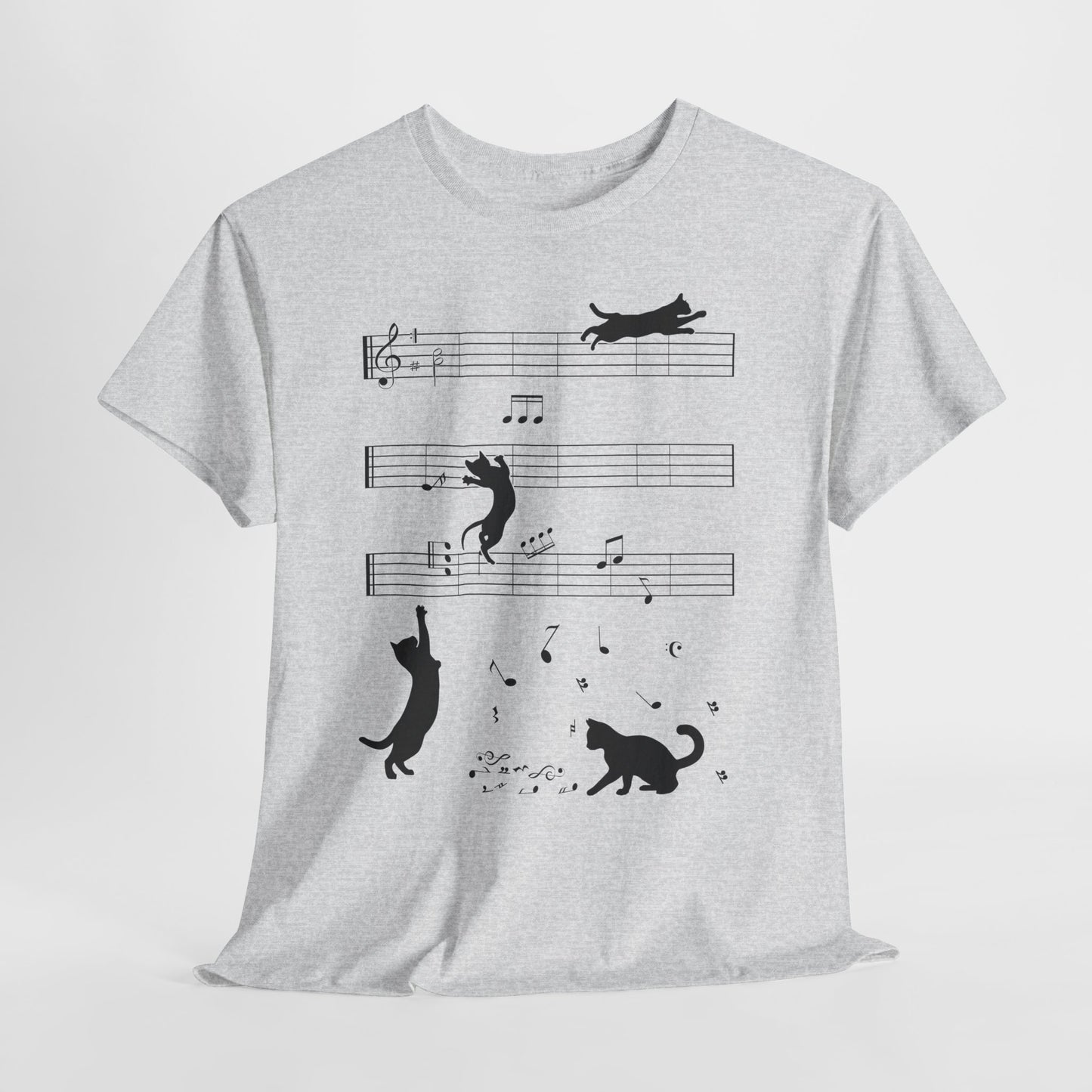 The Musical Cat & Notes T-Shirt