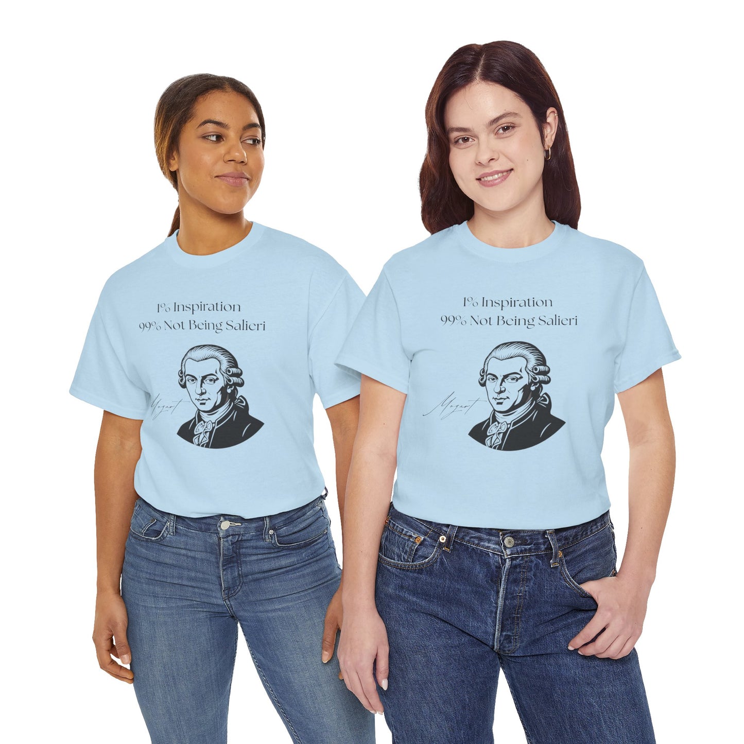 The "1% Inspiration, 99% Not Being Salieri" Mozart Illustration T-Shirt