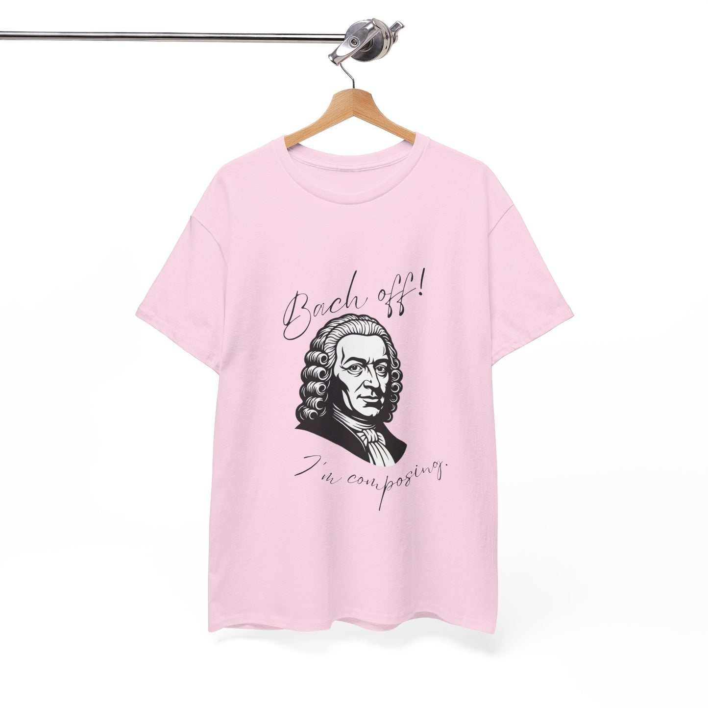 Bach Portrait Tee "Bach off! I'm composing" Classical Music Humor T‑Shirt