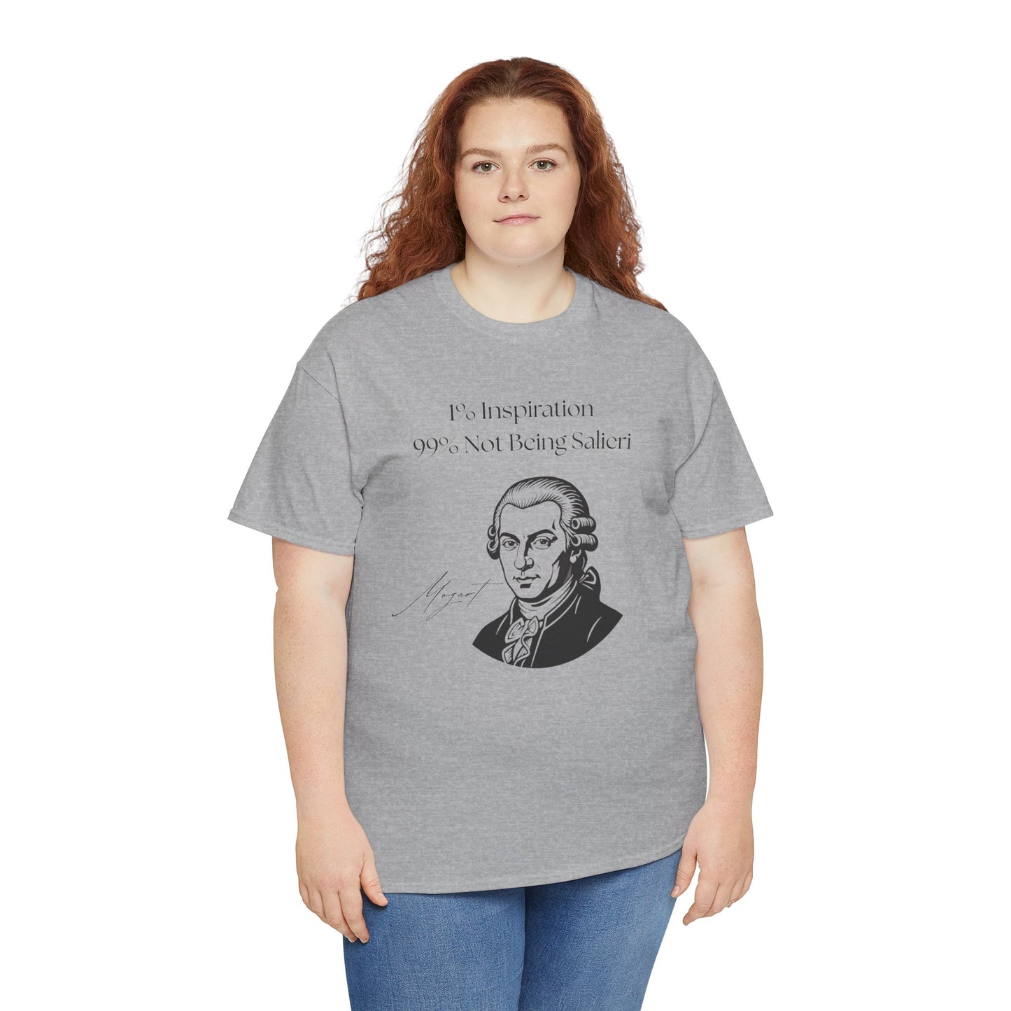 The "1% Inspiration, 99% Not Being Salieri" Mozart Illustration T-Shirt