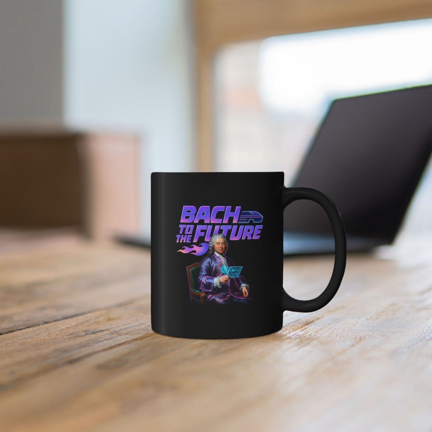 The "Bach to the Future" Black Mug