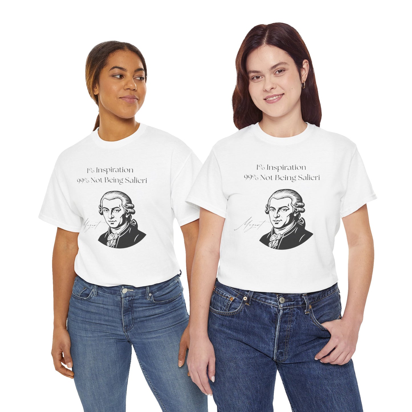 The "1% Inspiration, 99% Not Being Salieri" Mozart Illustration T-Shirt