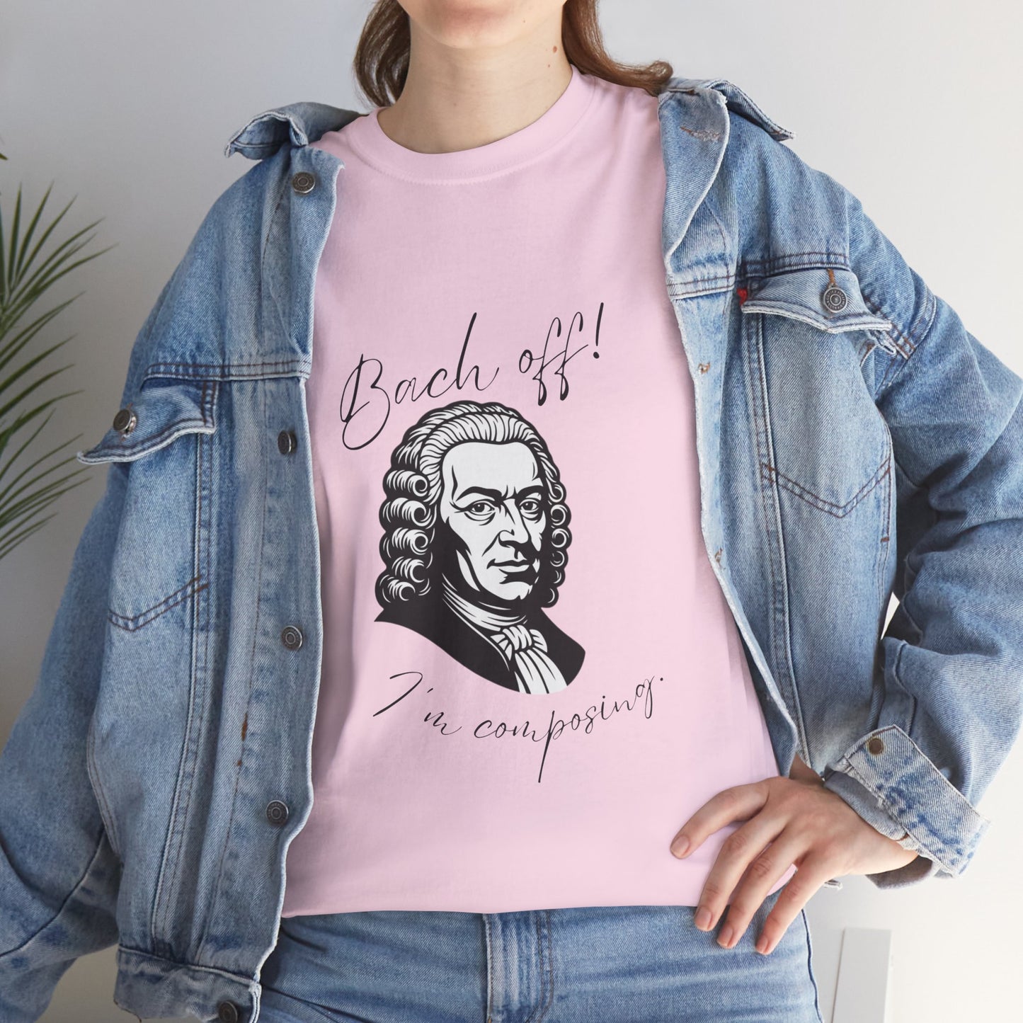 Bach Portrait Tee "Bach off! I'm composing" Classical Music Humor T‑Shirt