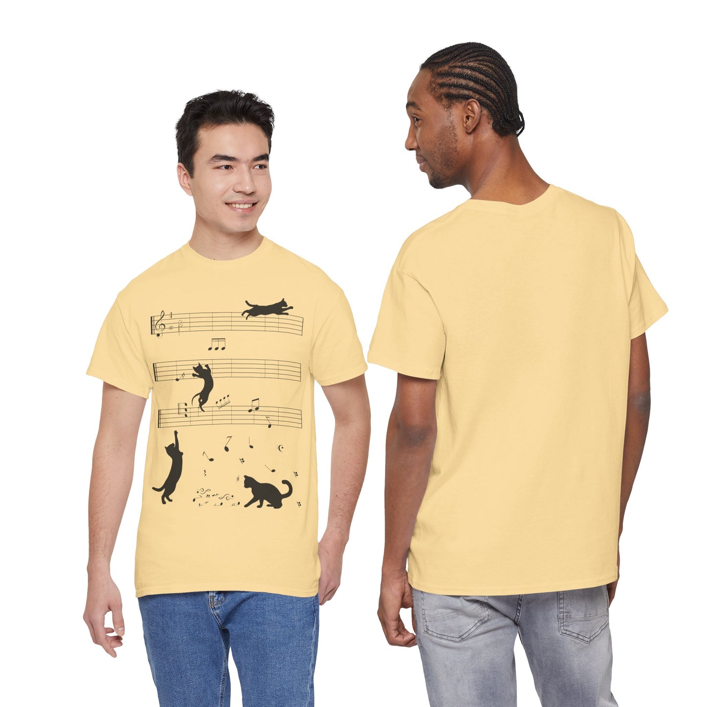 The Musical Cat & Notes T-Shirt