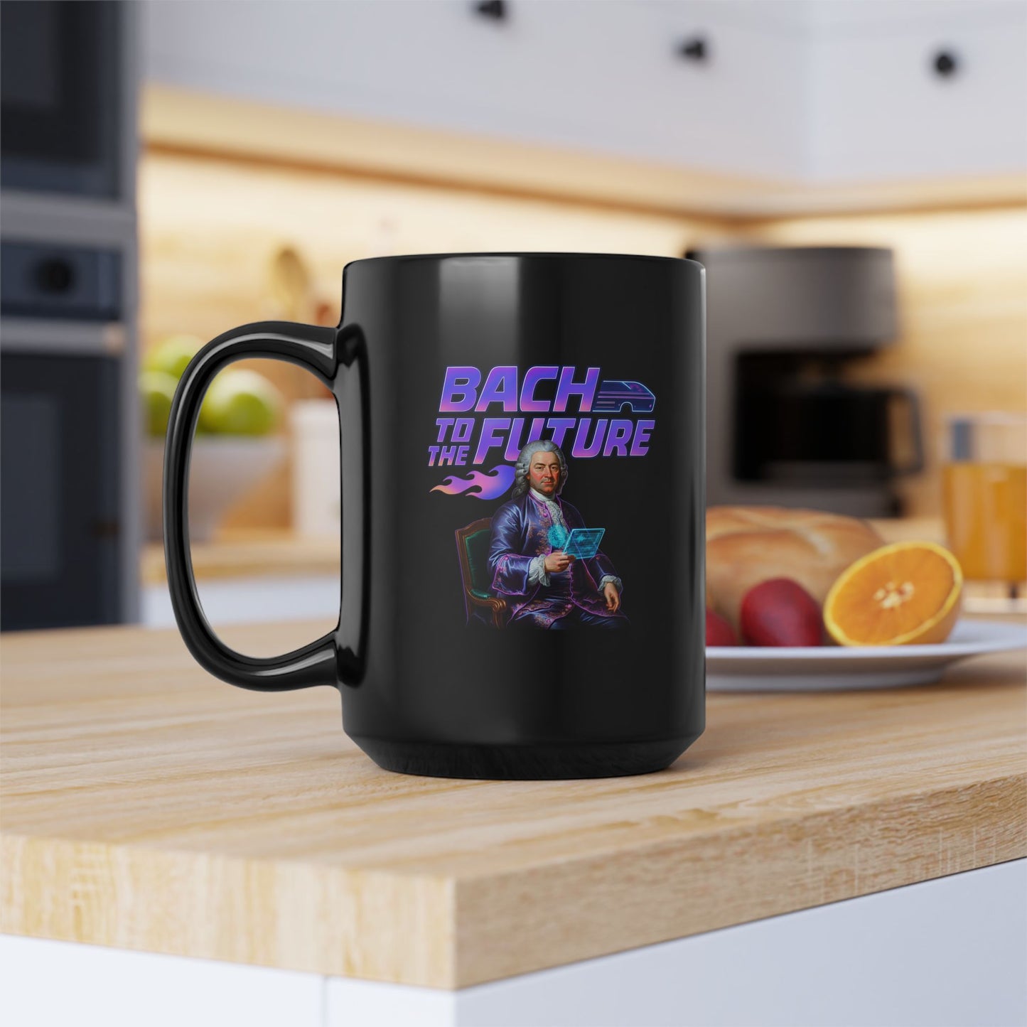 The "Bach to the Future" Black Mug
