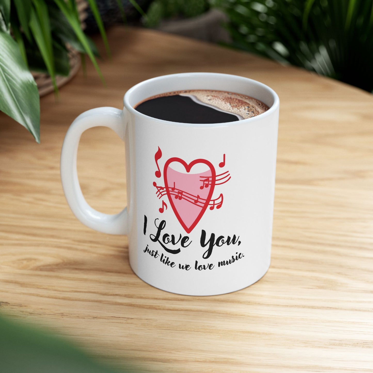 Personalized Music Love Mug | Custom Name Valentine & Birthday Gift