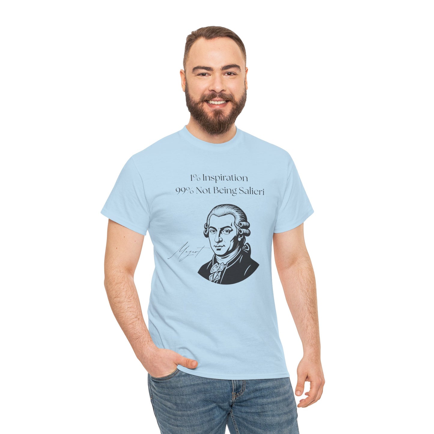 The "1% Inspiration, 99% Not Being Salieri" Mozart Illustration T-Shirt