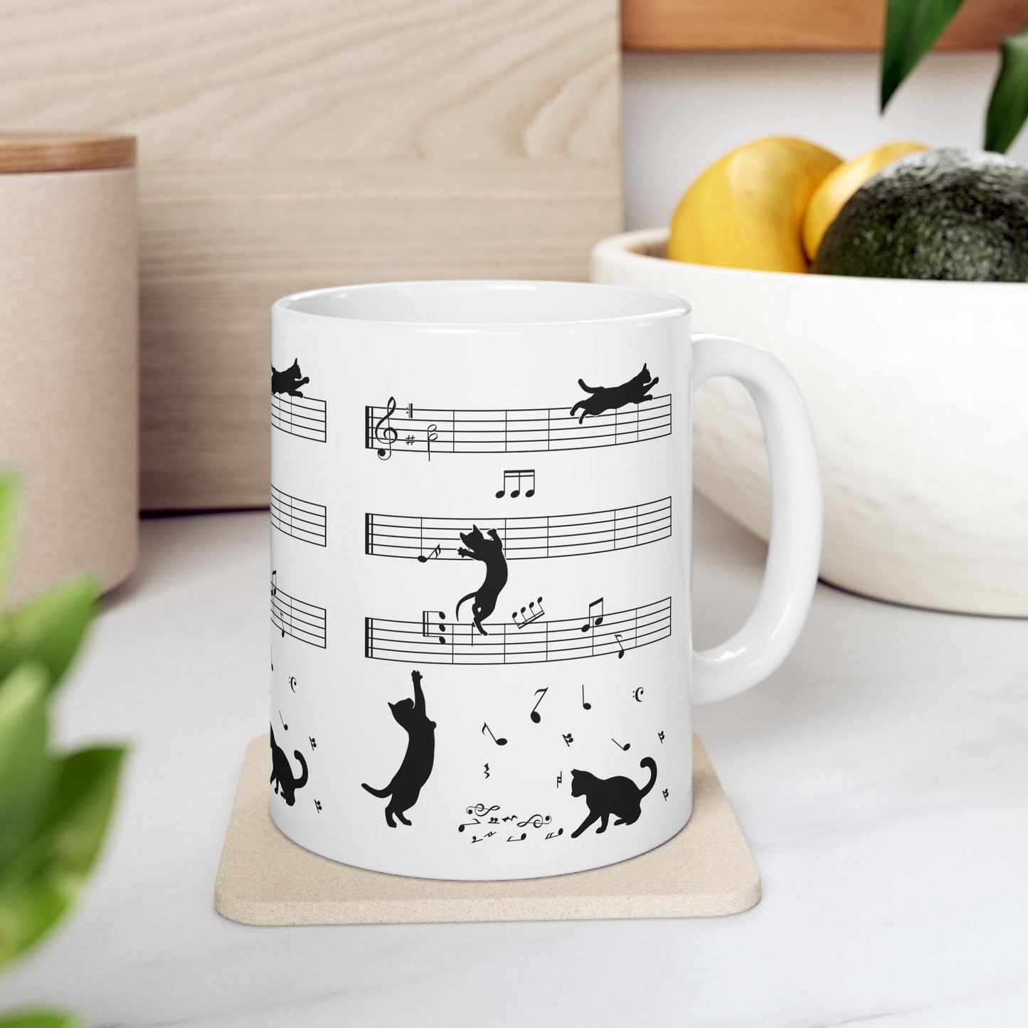 The Musical Cat & Notes Mug