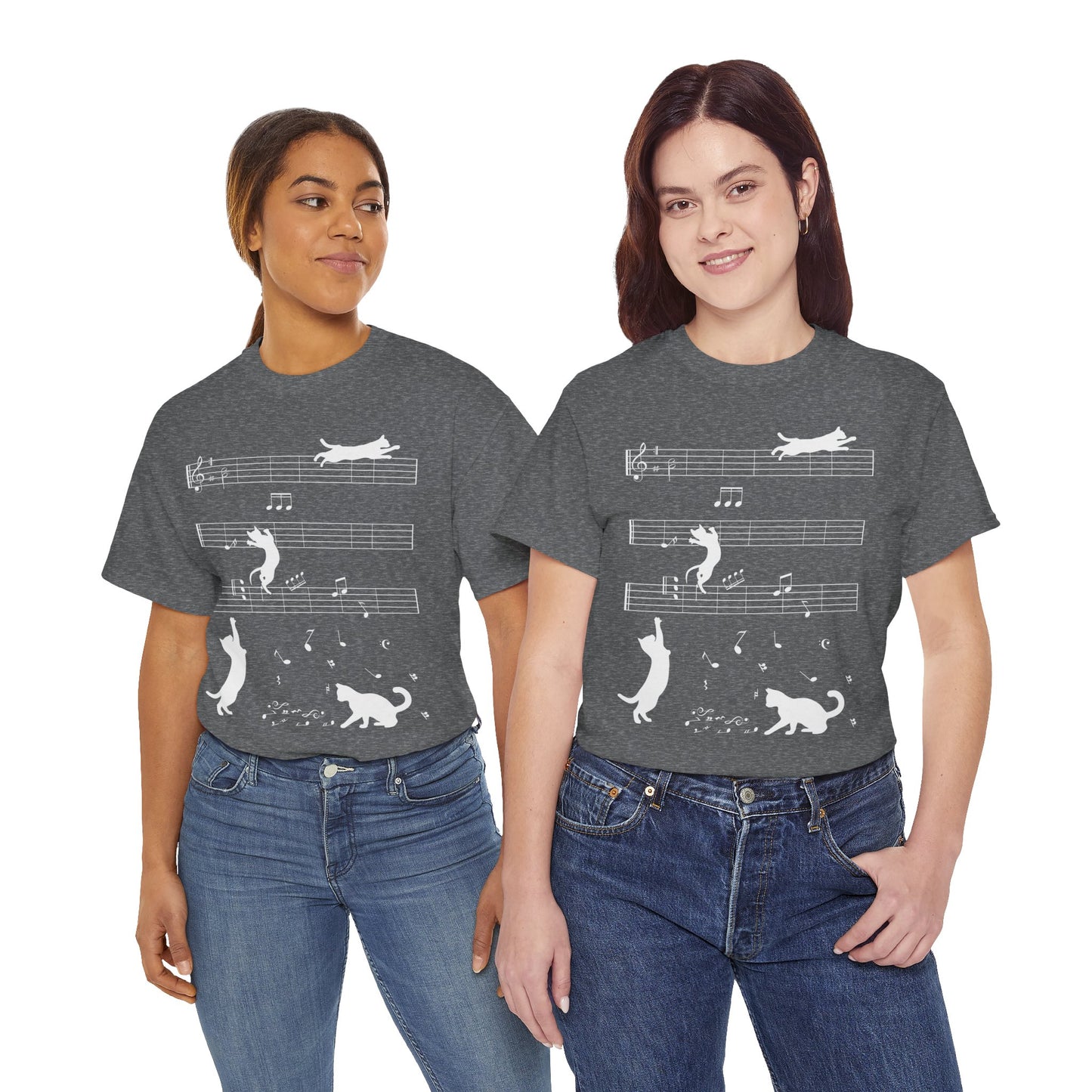 The Musical Cat & Notes T-Shirt
